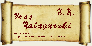 Uroš Malagurski vizit kartica